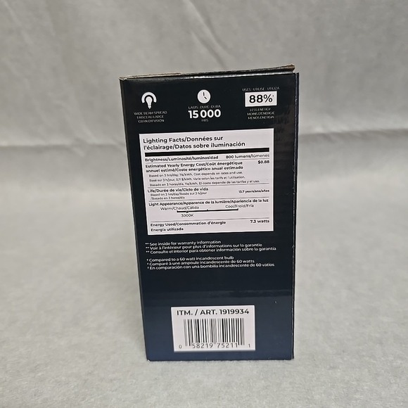 Globe Power Reserve Battery Backup Bulb Warm Light 3000K A21 800lm 60W 6-Pack - Picture 3 of 5